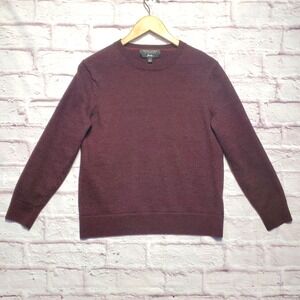 Banana Republic Sweater Mens Large Burgundy Baruffa Italian Merino Wool Preppy